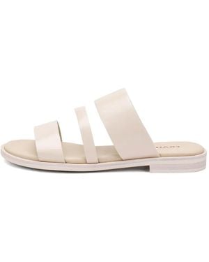 Frau Triple-Strap Polished Leather Sandals - White