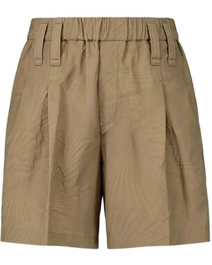 Brunello Cucinelli Jacquard-Woven Pleated Shorts - Natural