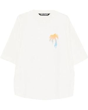 Palm Angels Palm Tree-Print T-Shirt - White