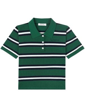 Sporty & Rich Striped Polo Top - Green