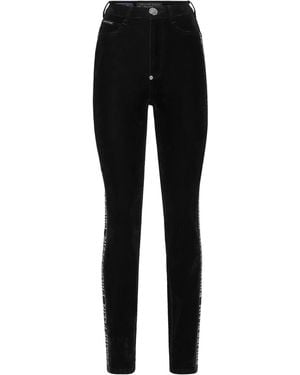 Philipp Plein Crystal-Embellished Skinny Jeans - Black