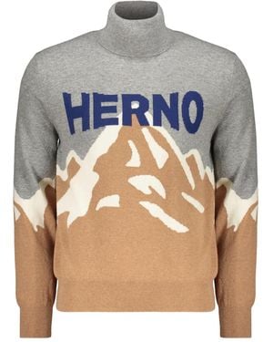 Herno Elegant Shirt With Mountain Design - Grey