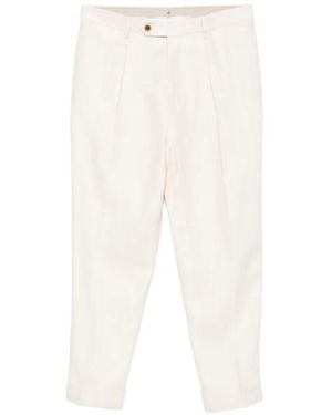 Berwich Chiaia Pleated Ecru Trousers - White