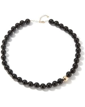 Mateo 14Kt Onyx Choker Necklace - Metallic