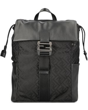 Fendi Flux Buckled Backpack - ブラック