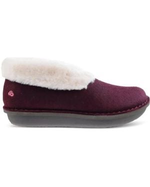 Clarks Milano Faux-Fur Trim Slippers - Purple