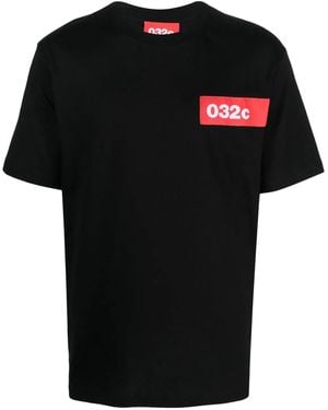 032c Logo-Patch Short-Sleeve T-Shirt - Black
