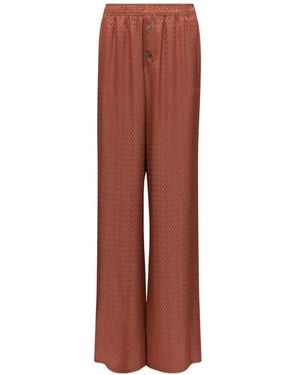 MM6 by Maison Margiela Viscose Blend Jacquard Trousers - Brown