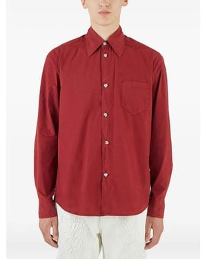 NAMACHEKO Button-fastening Long-sleeve Shirt - レッド