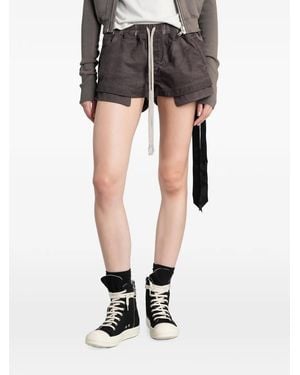 Rick Owens Fog Drawstring-Waist Layered Shorts - Grey