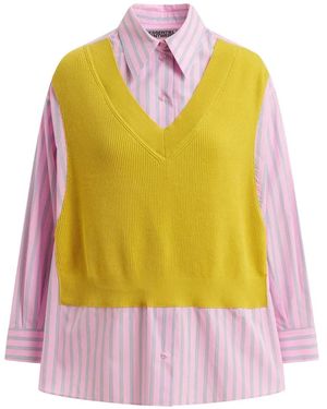 Essentiel Antwerp Jit Striped Layered-Effect Shirt - Yellow