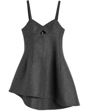 Jil Sander Melange Wool Bustier Dress - Black