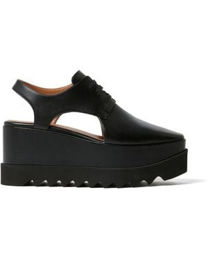 Stella McCartney Elyse Cut-Out Wedge Derby Shoes - Black