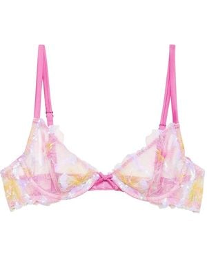 Fleur du Mal Hibiscus Sequin-Embellished Bra - Pink