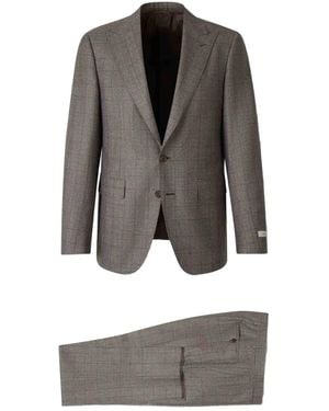 Canali Checked Suit - Grey