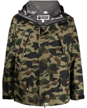 A Bathing Ape Camouflage-Print Zip-Up Jacket - Green