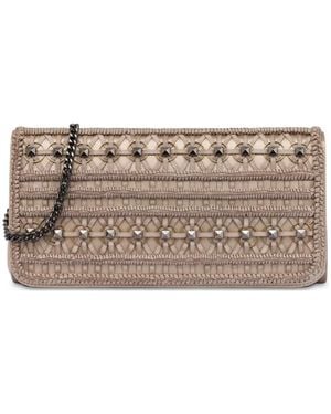 Alberta Ferretti スタッズ クラッチバッグ - グレー