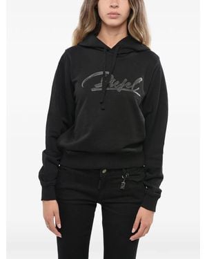 DIESEL Logo-Print Hoodie - Black