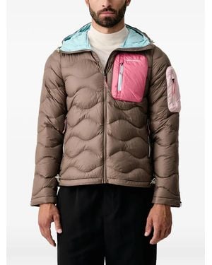 Peak Performance Quilted Hooded Jacket - Brown