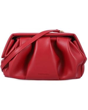 THEMOIRÈ Athena Ruched Clutch Bag - Red