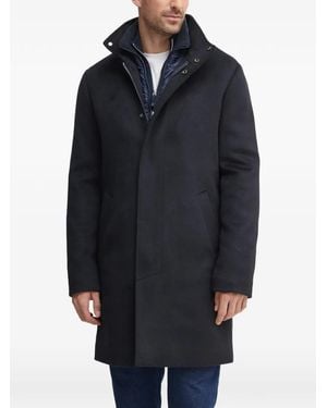 Guess High-Neck Zip-Up Coat - Blue