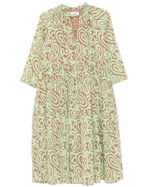 Niu Gestuftes Minikleid Mit Paisley-Print - Weiß