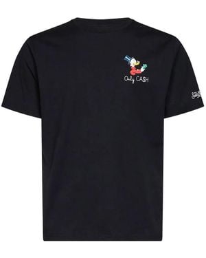 MC2 Saint Barth Arnott Cotton T-Shirt With Only Cash Embroidery - Black