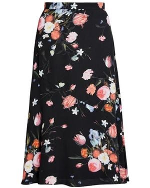 Erdem Floral-Print Midi Skirt - Black