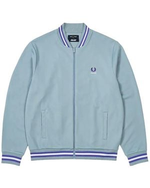 Palace X Fred Perry Logo-Embroidered Track Jacket - Blue