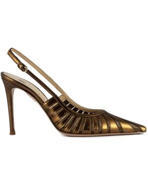 Roberto Festa Strap Heeled Court Shoes - Metallic