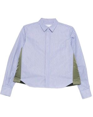 Sacai Striped Twill Shirt - Blue