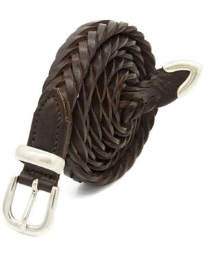 Eleventy Waxed Twisted Leather Belt - Brown