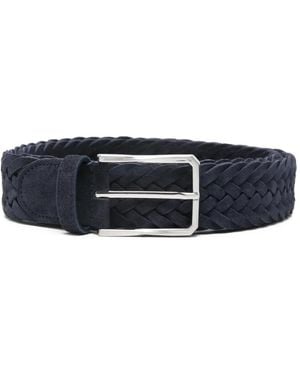 Canali Braided-Design Belt - Blue