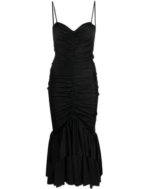 Amen Draped Sleeveless Midi Dress - Black