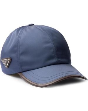 Prada Honkbalpet Met Logoplakkaat - Blauw