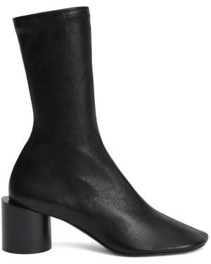 Jil Sander ブロックヒール アンクルブーツ - ブラック
