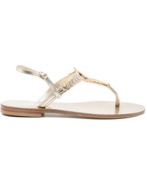 EDDI CUOMO Glass-Embellished Sandals - White