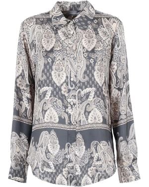 Lorena Antoniazzi Camicia Con Stampa Paisley - Grigio