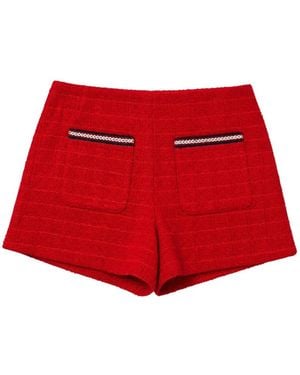 Alice + Olivia Troy Tweed Shorts - Red