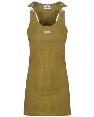 Jean Paul Gaultier Ribbed-Knit Mini Dress - Green