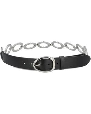 Miu Miu Leather And Metal Belt - White