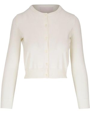 Carolina Herrera Round-Neck Button-Up Cardigan - White