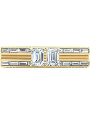 Loraida Blade Double Diamond Ring - Metallic