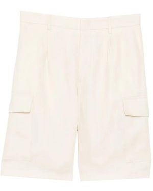 Tagliatore Pantalon Cargo À Plis - White