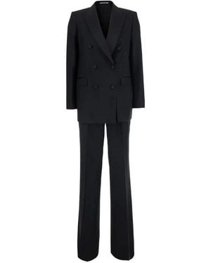 Tagliatore Double-Breasted Wool Suit - Black