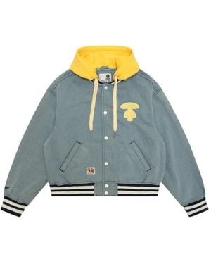 Aape By A Bathing Ape Hooded Embroidered Jacket - Blue