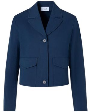 Akris Punto Button-Up Flap-Pocket Jacket - Blue