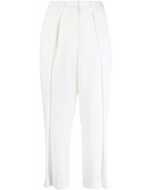 Balmain Pleated High-Waisted Trousers - White