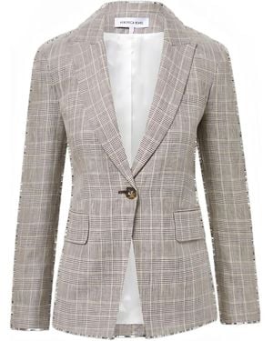 Veronica Beard Obie Dickey Geruite Blazer Met Enkele Rij Knopen - Grijs