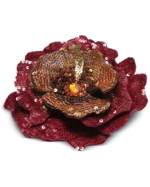 Maliparmi Radiant Flora Brosche Mit Pailletten - Rot